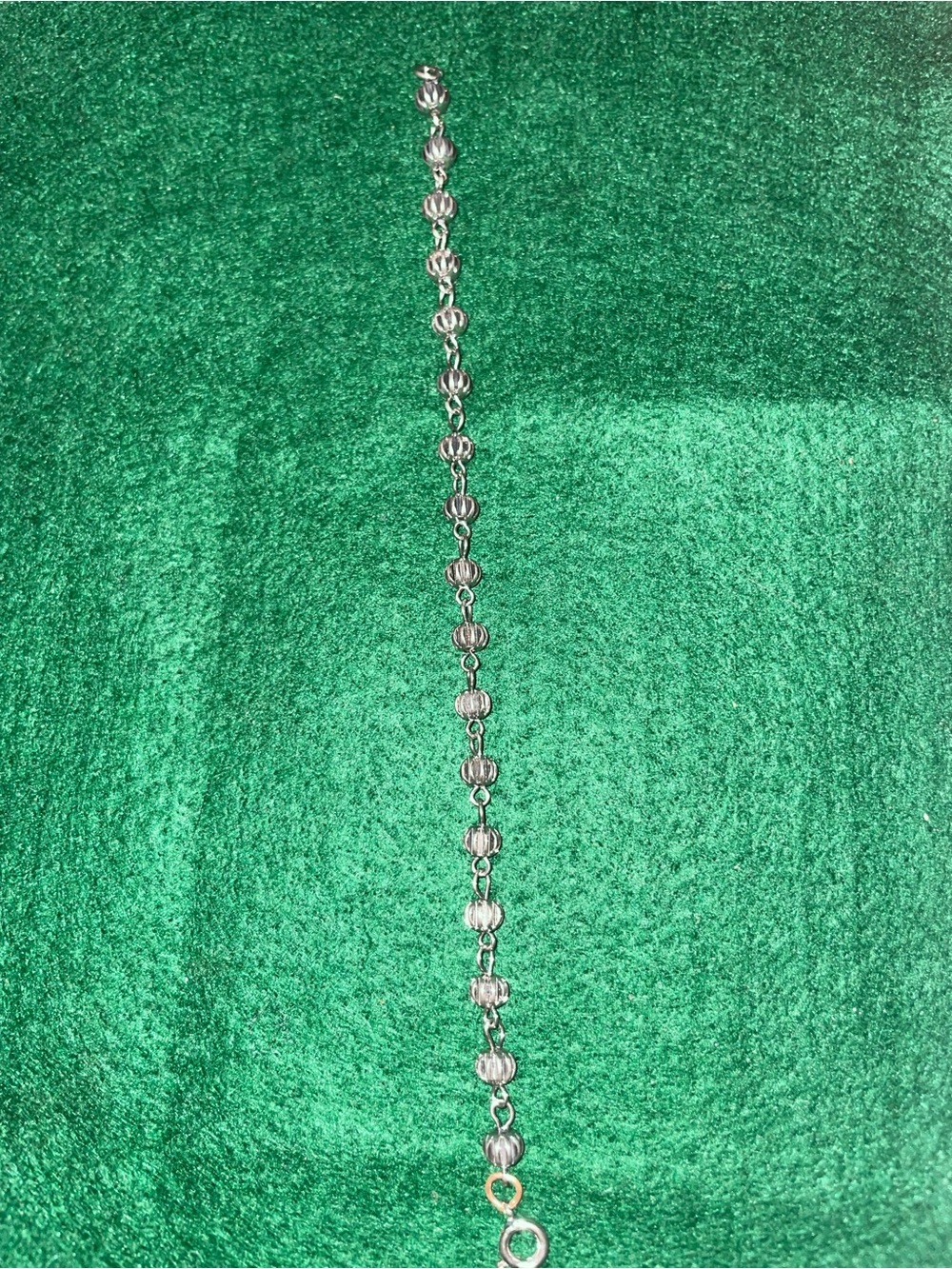 Polished Silver Beaded Link Bracelet - Sleek Women's Accessory